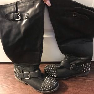 Black studded boots